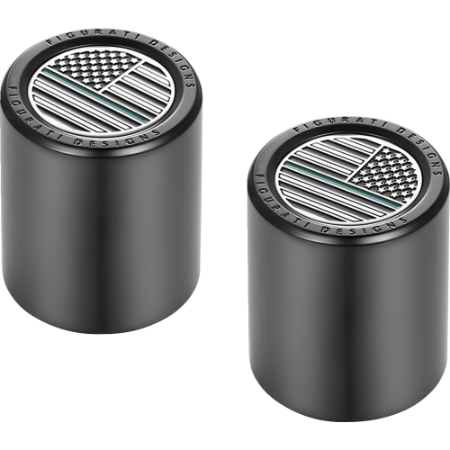 Figurati Designs - Figurati Designs Docking Hardware Cover - Black with Contrast Cut American Flag Skull - FD72-DC-2730-BK