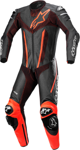 Alpinestars - Alpinestars Racing Professional Fusion Leather Suit - 3153022-1030-48 - Black/Red Fluorescent - 48