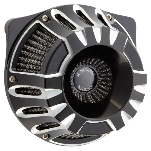 Arlen Ness - Arlen Ness Inverted Series Air Cleaner Kit - Deep Cut - Black Anodized - 18-917