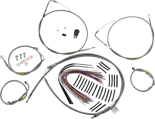 Burly Brand - Burly Brand Extended Cable/Brake Line Kit for 13in. Gorilla Handlebars - Stainless Steel - B30-1293