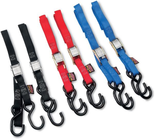 Powertye - Powertye 1in. Soft-Tye Tie-Downs with Secure Hooks - Black - 23622-S