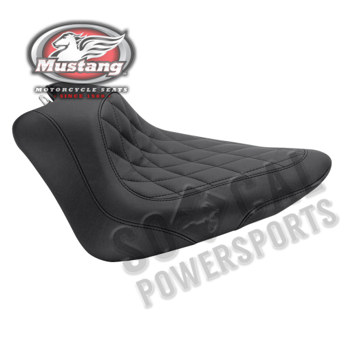 Mustang - Mustang Wide Tripper Solo Seat - Diamond Stitch - Black - 76762