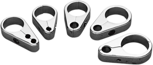 Drag Specialties - Drag Specialties Chrome Die-Cast Cable Guide - Clutch Cable Clamp 1in. - 11-0053-SC1