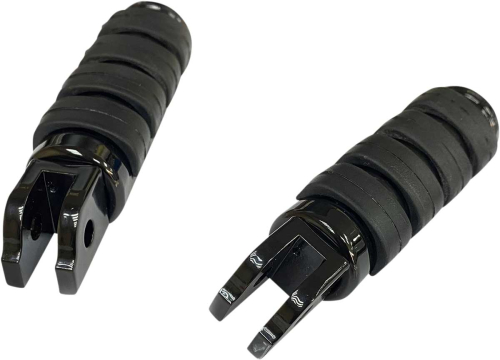 Drag Specialties - Drag Specialties Soft-Ride Large Diameter Passenger Footpegs - Black - 1620-1892