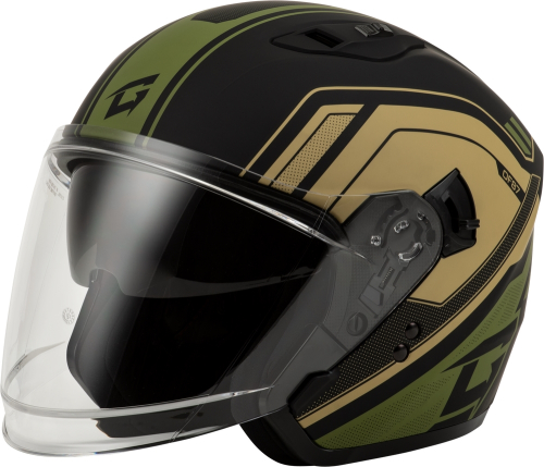 G-Max - G-Max OF-87 Duke Helmet with Led - O1187228 - Matte Black/Green - 2XL