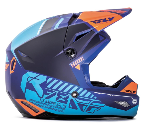 Fly Racing - Fly Racing Kinetic Elite Onset Youth Helmet - 73-8503YS - Matte Blue/Orange - Small