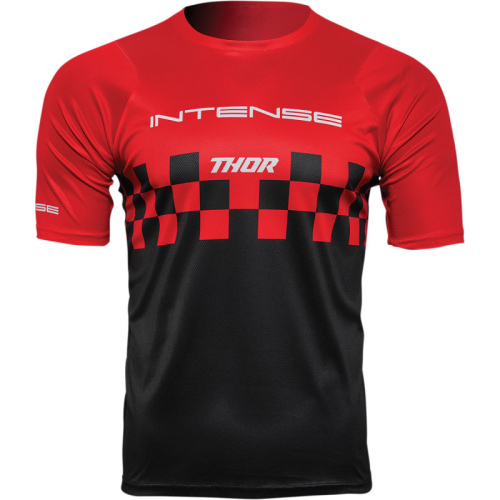 Thor - Thor Intense Assist Short Sleeve Chex Jersey - 5120-0139 - Red/Black - Small
