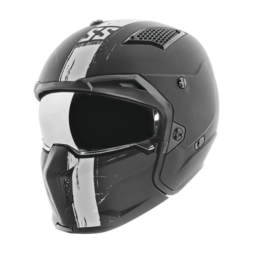 Speed & Strength - Speed & Strength SS2400 Tough As Nails Helmet - TR-124-255 - Matte Black/White - Medium