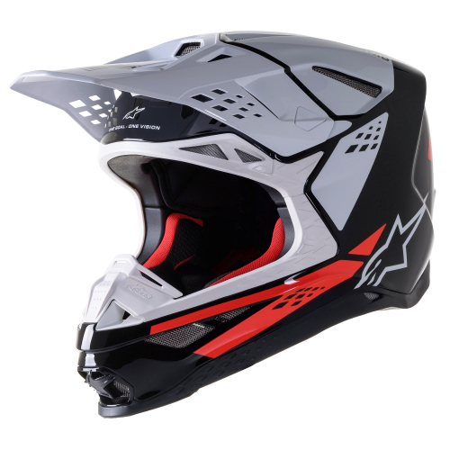 Alpinestars - Alpinestars Supertech M8 Factory Helmet - 8302922-1233-S - Black/White/Red Fluo Glossy - Small