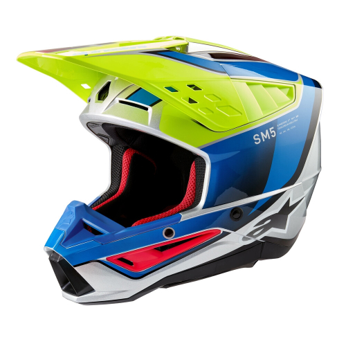 Alpinestars - Alpinestars S-M5 Sail Helmet - 8306823-5579-S - Yellow Fluo/Enamel/Blue Silver Glossy - Small