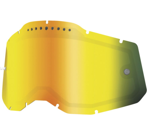 100% - 100% Replacement Dual Vented Lens for Racecraft 2/Accuri 2/Stratus 2 Goggles - Gold Mirror - 59083-00004