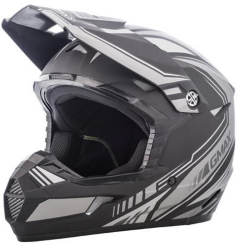 G-Max - G-Max MX46 Uncle Helmet - G3467456 TC-17F - Flat Black/Black/Silver - Large