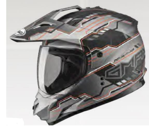 G-Max - G-Max GM11D Dual Sport Adventure Helmet - G5117693 TC-26 - Flat Black/Hi-Viz Orange - X-Small