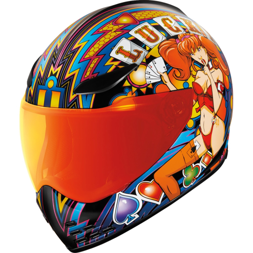 Icon - Icon Domain Lucky Lid 4 Helmet - 0101-14955 - Red - X-Large