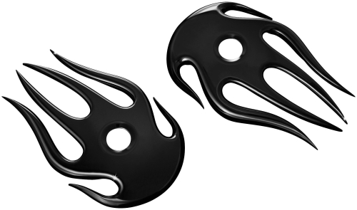 Kuryakyn - Kuryakyn Flame Accents Stock Mirror Covers - Black - 1754