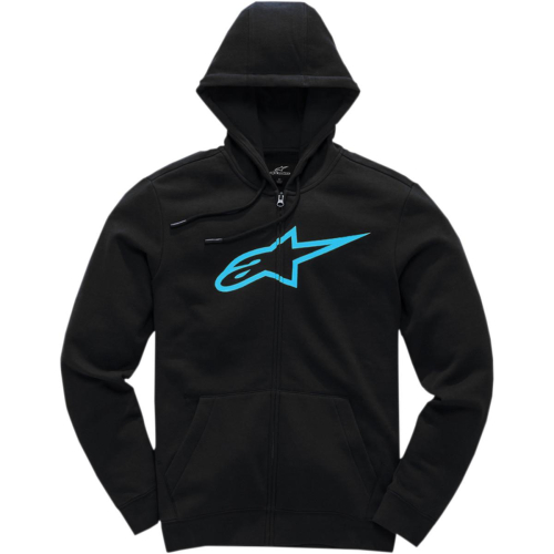 Alpinestars - Alpinestars Ageless II Fleece Zip-Front Hoody - 1038-53052-1076-2XL - Black/Turquoise - 2XL