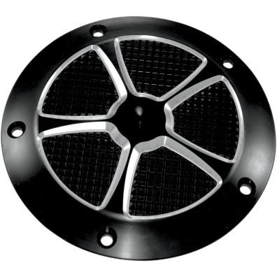 Eddie Trotta Designs - Eddie Trotta Designs Derby Cover - Star Cut - Black Anodized - TC-025B
