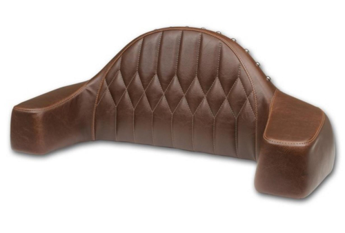 Mustang - Mustang Passenger Backrest & Armrest - Trunk Mounted - Diamond Stitch - Brown - 76021