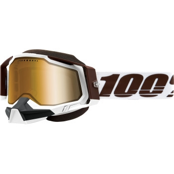 100% - 100% Racecraft 2 Snow Goggles - 50012-00005 - Snowbird/White/Brown / Silver Mirror Lens - OSFM