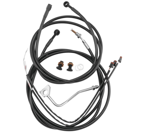 Burly Brand - Burly Brand Cable and Brake Line Kit - Black - B30-1276
