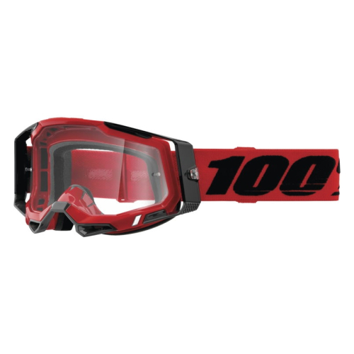 100% - 100% Racecraft 2 Goggles - 50009-00003 - Red / Clear Lens - OSFM