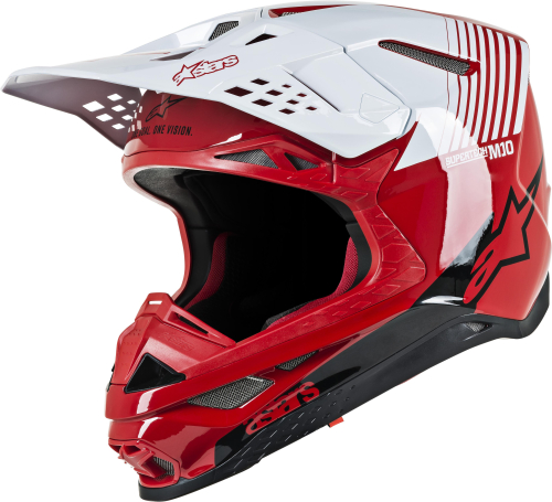Alpinestars - Alpinestars Supertech M10 Dyno Helmet - 8301119-3182-L - Red/White Glossy - Large
