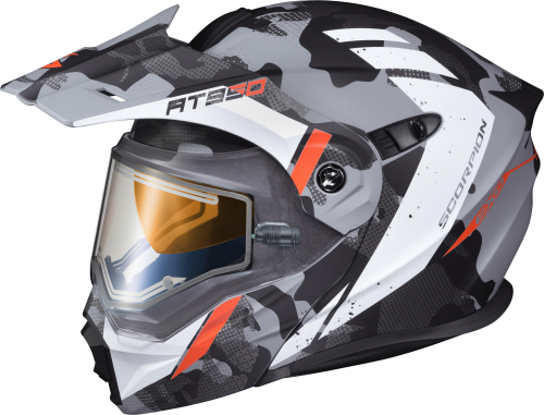 Scorpion - Scorpion EXO-AT950 Outrigger Snow Helmet with Electric Lens Shield - 95-1608-SE - Matte Gray - 3XL