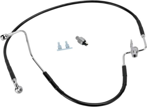 Drag Specialties - Drag Specialties Standard Length Rear Stainless Steel Brake Line Kit - Clear - 680225-BLK