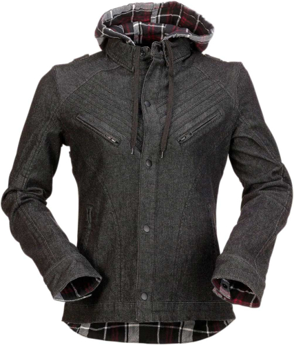 Z1R - Z1R Timberella Denim Womens Shirt - 2840-0099 - Black/White - Large