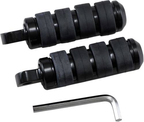 Drag Specialties - Drag Specialties Soft-Ride Small Diameter Male Mount Footpeg - Black - 1603-0353