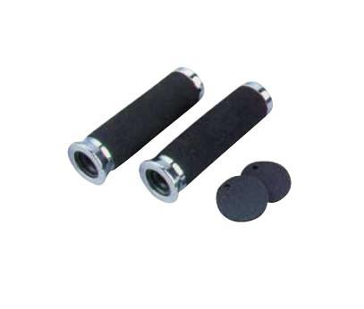 Emgo - Emgo Chrome End Foam Grips - 7/8in. Bar - 42-90931