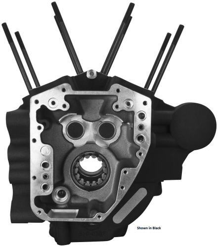 S&S Cycle - S&S Cycle Super Stock T2 Crankcase - 4 3/8in. Bore/S&S Bolt Pattern - Wrinkle Black - 310-0371