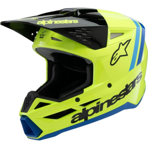 Alpinestars - Alpinestars SM3 Radium Youth Helmet - 8301825-5017-YL - Gloss Yellow Fluo/Black/Blue - Large