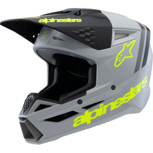 Alpinestars - Alpinestars SM3 Radium Youth Helmet - 8301825-9510-YS - Matte Gray/Black/Yellow Fluo - Small