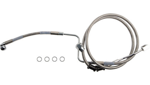 Drag Specialties - Drag Specialties Clear Coated Standard Length ABS Stainless Steel Rear Brake Line Kit - 1741-6346