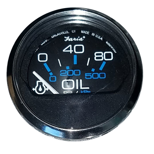 Faria Beede Instruments - Faria Chesapeake Black 2" Oil Pressure Gauge (80 PSI)