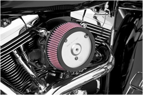 Arlen Ness - Arlen Ness Big Sucker Stage I Air Filter Kit - Chorme Backing Plate - Red Filter - 18-503