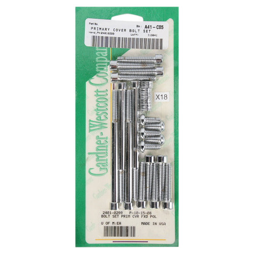 Gardner-Westcott - Gardner-Westcott Primary and Derby Covers Chrome Steel Socket-Head Bolt Kit - P-10-15-08