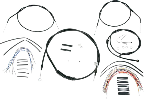 Burly Brand - Burly Brand Extended Cable/Brake Line Kit for 12in. Ape Handlebars - Black Vinyl - B30-1008