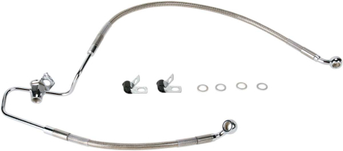 Drag Specialties - Drag Specialties Standard Length Rear Stainless Steel Brake Line Kit - Clear - 660320
