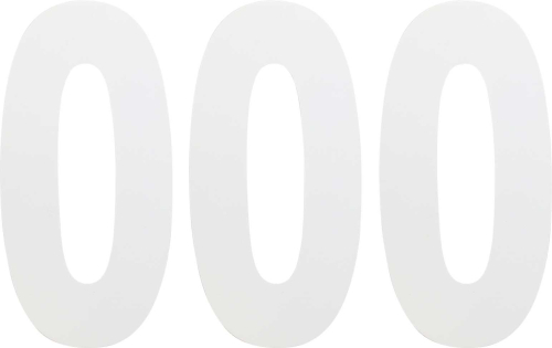 Factory Effex - Factory Effex Standard Numbers 6in. - White - No. 0 - 02-4460