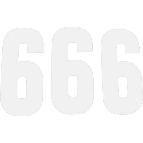 N-Style - N-Style Pros 3 Stick-On Number - 6in. - No.6 - White - NIII-6W