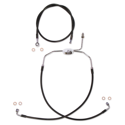 Magnum - Magnum Black Coated XR Stainless Front Brakeline Kit - 23in. Upper Brake Length - SBC1305-23