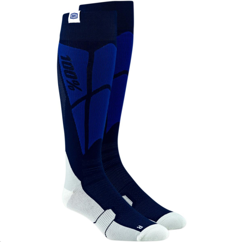 100% - 100% Hi Side Riding Socks - 24008-264-18 - Navy/Gray - Lg-XL