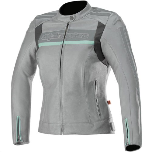 Alpinestars - Alpinestars Stella Dyno V2 Womens Leather Jacket - 3112518-904-44 - Cool Gray/Aqua - 8