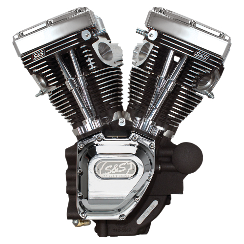 S&S Cycle - S&S Cycle T143 Long Block Engine - Wrinkle Black/Chrome - 310-0883A