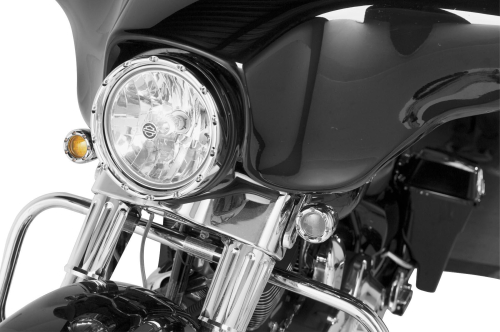 Arlen Ness - Arlen Ness Fire-Ring L.E.D. Bezel with Amber L.E.D. Turn Signals - Chrome - 08-406