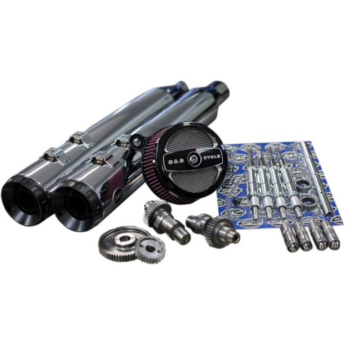 S&S Cycle - S&S Cycle Stage II Kit - 510 Gear Drive Cams - Chrome Mufflers - 330-0672
