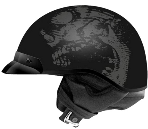 Zoan - Zoan Route 66 Skull Graphics Helmet - 031-237 - Black/Silver - X-Large