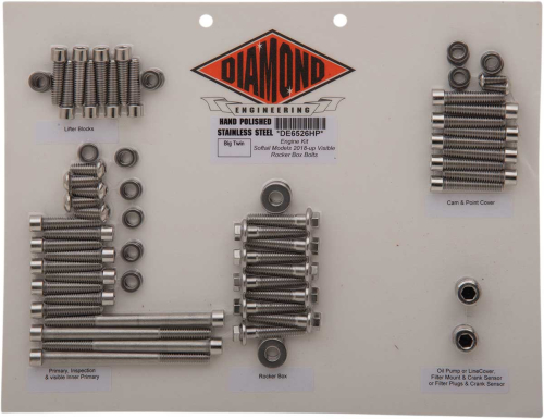 Diamond Engineering - Diamond Engineering OEM-Style Polished Stainless Engine Kit - DE6526HP